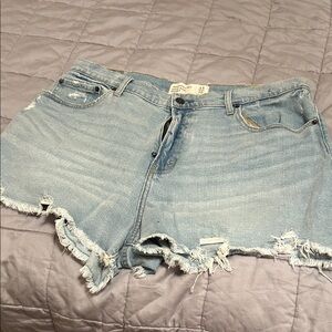 Abercrombie & Fitch High Rise Blue Denim Shorts